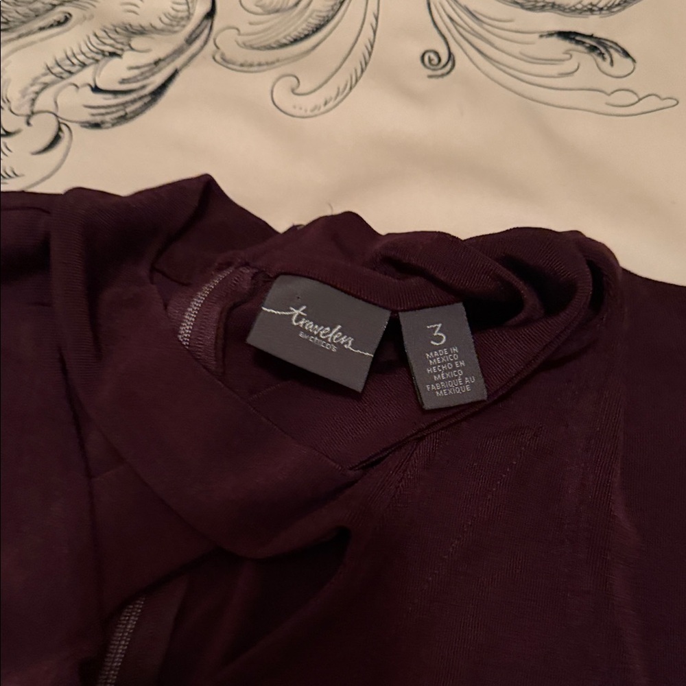 Chico's Travelers Women's Straight Leg Pants & Top - Purple Size 3 - Picture 6 of 8